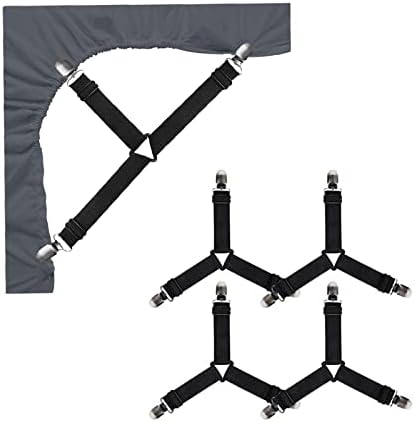 Resdenio 4Pcs Adjustable Elastic Sheet Fasteners