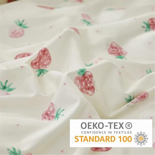 Bildenly Kids Duvet Cover Set Twin Kawaii Strawberry