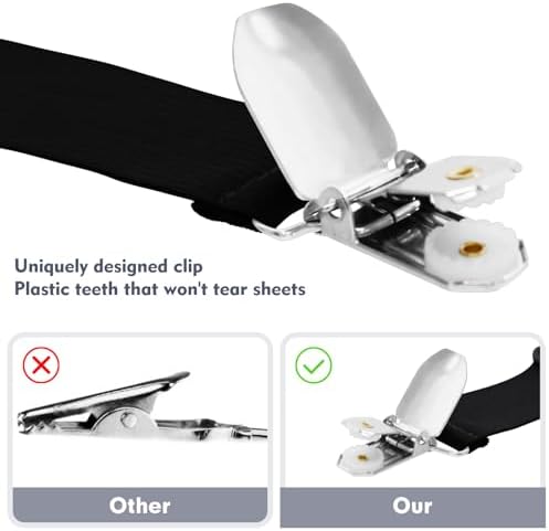 4 Pcs Adjustable Bed Sheet Straps for All Sizes