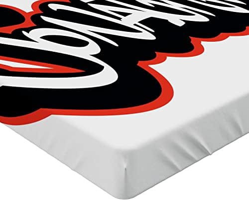Ambesonne Jonathan Fitted Sheet California King Vermilion White