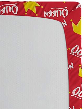 Ambesonne Queen Humour Fitted Sheet with Crown Design