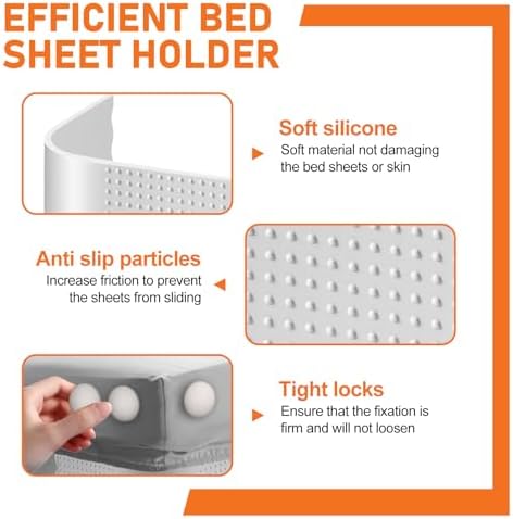 4 Pack Bed Sheet Holders with Lock Clips
