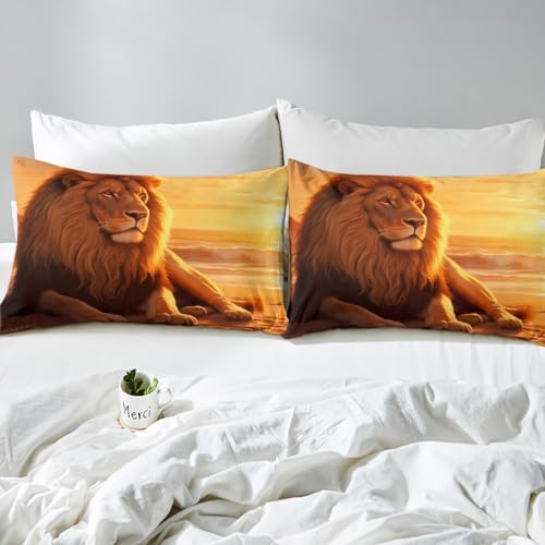 Feelyou 3D Lion Bedding Set for Kids Boy Girl