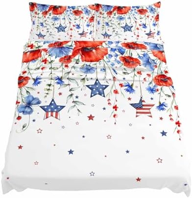 Boanket Cal King Sheet Set 4th of July 4 Piece Microfiber