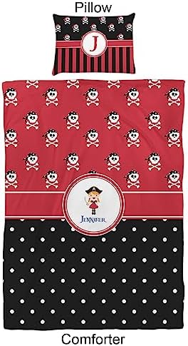 Personalized Pirate Dots Comforter Set for Girls - Twin XL