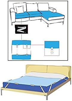Toweter Bed Sheet Straps with Metal Clips - Black
