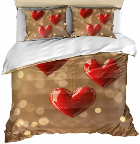 ZOE GARDEN Valentines Day Bed Duvet Cover Set 3 Piece