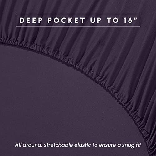 Elegant Comfort 4-Piece Quilted Bed Sheet Set - Purple