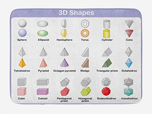 Ambesonne Science Bath Mat 3D Shapes Plush Non-Slip