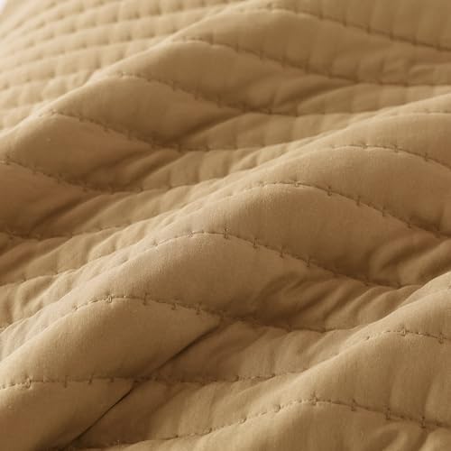 ROARINGWILD Pumpkin Yellow Twin Quilt Set with Pillow Sham 1