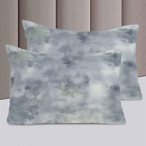 Gray Blue Duvet Cover Set Cal King Abstract Contemporary Graffiti Art