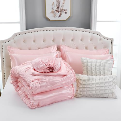 Bedorm 9 Pc Full Size Satin Comforter Set