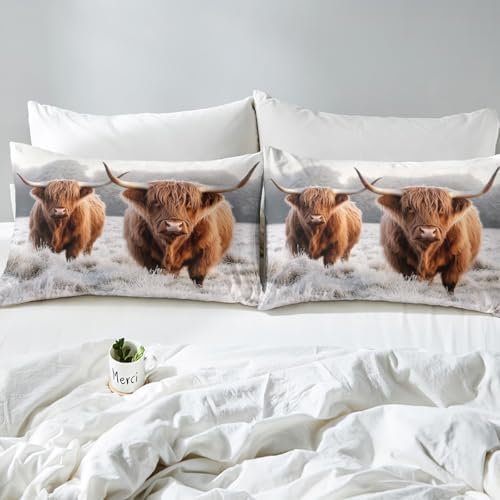 Erosebridal Funny Brown Cow Fitted Sheet Set TwinXL