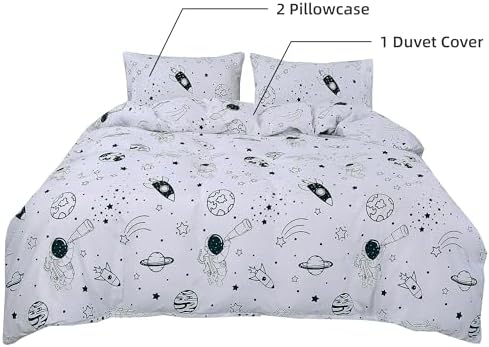 MAG 3Pcs White Space Bedding Twin Set