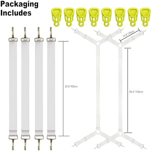 Tuyeabc Bed Sheet Straps PLUS for Twin Queen King Mattress 1