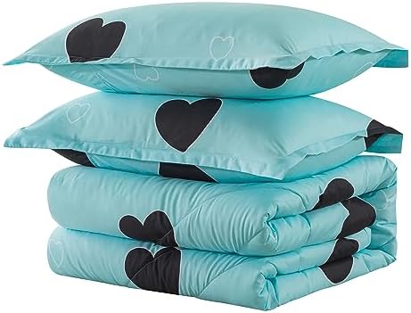 Heart Pattern Girls Comforter Set Twin Size