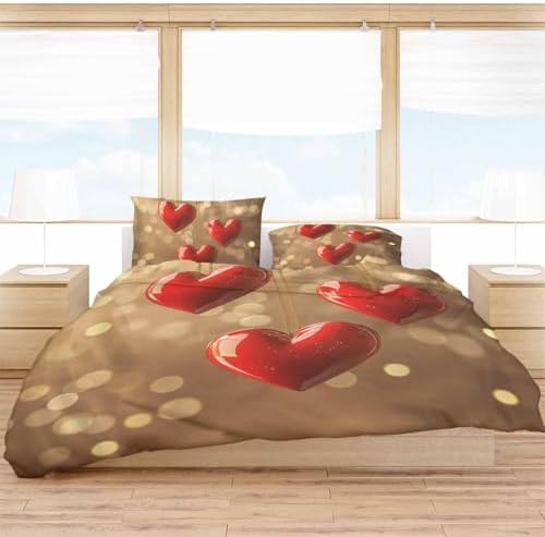 ZOE GARDEN Valentines Day Bed Duvet Cover Set 3 Piece