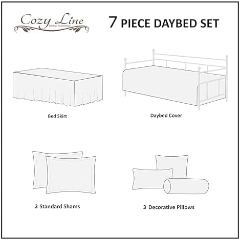 Cozy Line Azalea Floral Reversible Quilt Set 7-Piece Daybed Cover