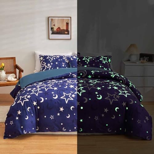 Feelyou Galaxy Glow in The Dark Duvet Cover Set