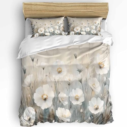 Boanket 3-Piece Spring Floral Duvet Cover Set with Zipper