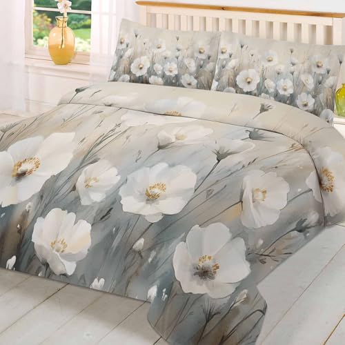 Boanket 3-Piece Spring Floral Duvet Cover Set with Zipper