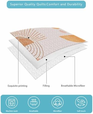 Chucoco Twin XL Quilt Bedding Set with 3 Pieces