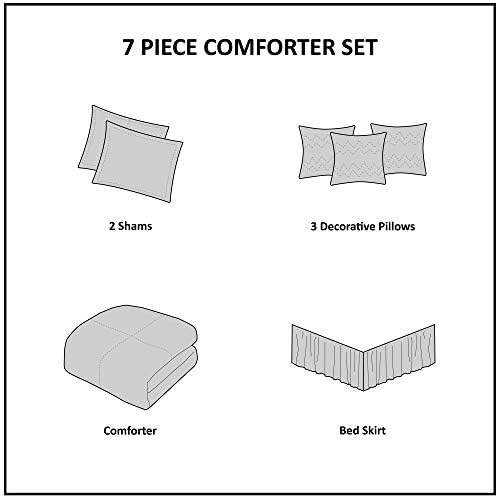 Madison Park Comforter Set Blue 7 Piece Cal King 1