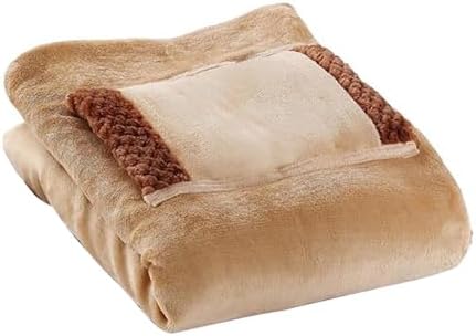 Electric Throw Blanket with USB Heating Thick and Soft Machine Washable Brown