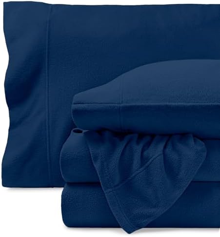 Bare Home Super Soft Fleece Sheet Set Twin XL Dark Blue
