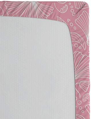 Ambesonne Pale Pink Fitted Sheet - Floral Pattern California King