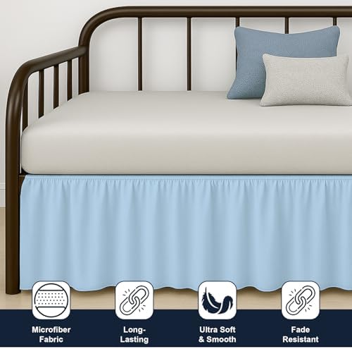 Cottington Lane Light Blue Daybed Skirt 14 Inch Drop Twin Size