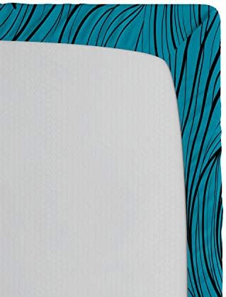 Ambesonne Petrol Blue Kids Sheet Set with Oceanic Fishes and Crabs Design