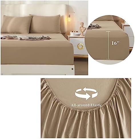 HighBuy Khaki Twin XL 3 Piece Sheet Set