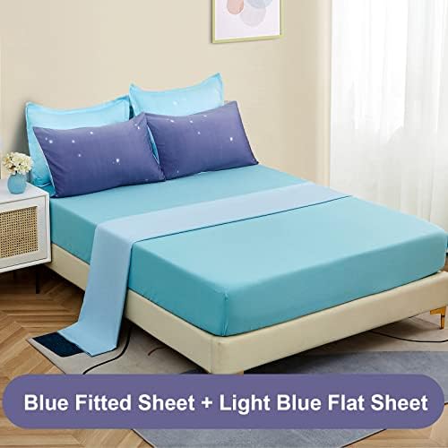 Dinjoy Rainbow Ombre Comforter Set Twin Size 6 Pieces