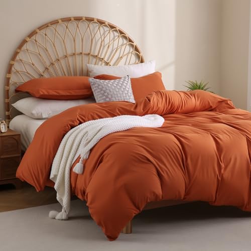 JSD Burnt Orange Duvet Cover Set Twin Size 2 Piece