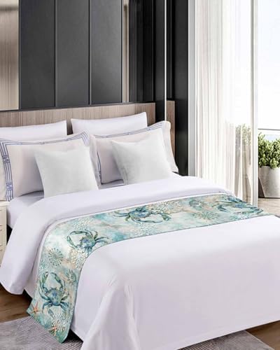 Sabolny Nautical Crab Bed Runner Scarf King Size