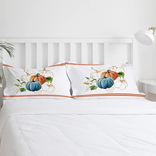 OComster Cal King Duvet Cover Set 3 Piece Pumpkin Striped