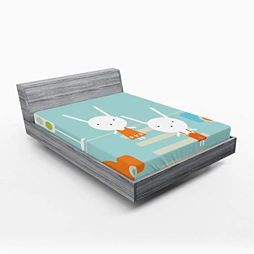 Ambesonne Bunny Fitted Sheet Traffic Rules