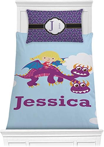 Personalized Girl Flying on a Dragon Comforter Set Twin XL