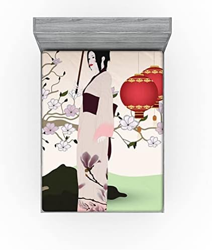 Ambesonne Microfiber Sheet Set Pale Green Multicolor