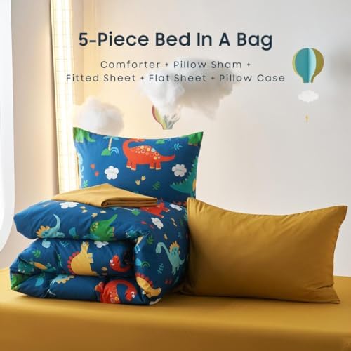 Wake In Cloud Dinosaur Bedding Set for Boys Twin Size
