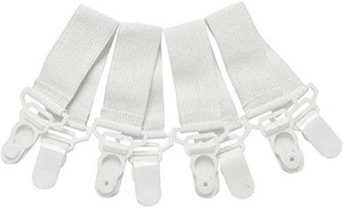 8 Pack Bed Sheet Fastener with Plastic Clasp and Elastic Band