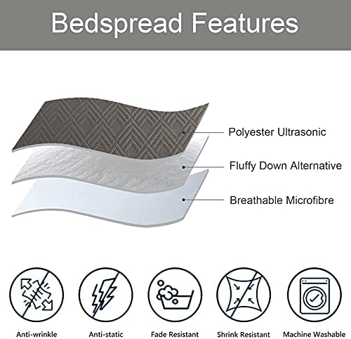 Hygge Hush Summer Quilt Set Dark Grey L Pattern 3 Piece