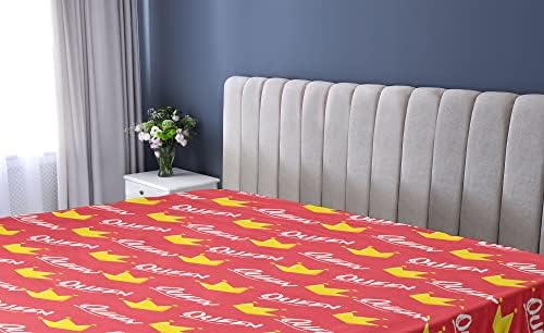 Ambesonne Queen Humour Fitted Sheet with Crown Design
