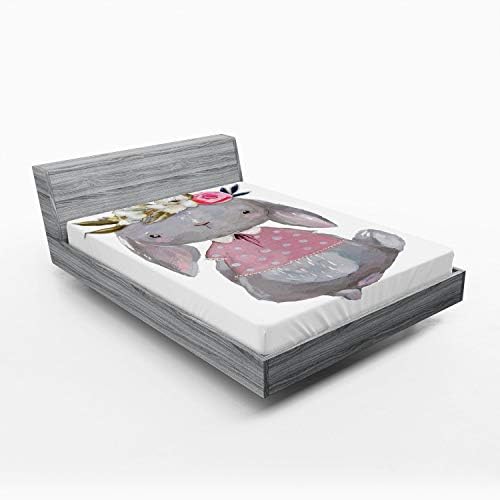 Ambesonne Flower Fitted Sheet - California King
