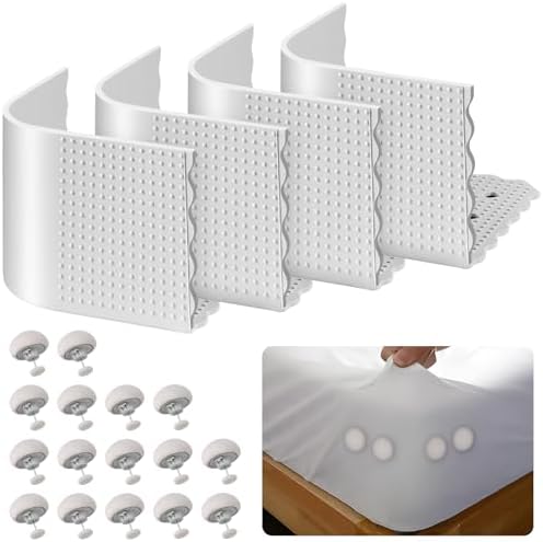 4 Pack Bed Sheet Holders with Lock Clips