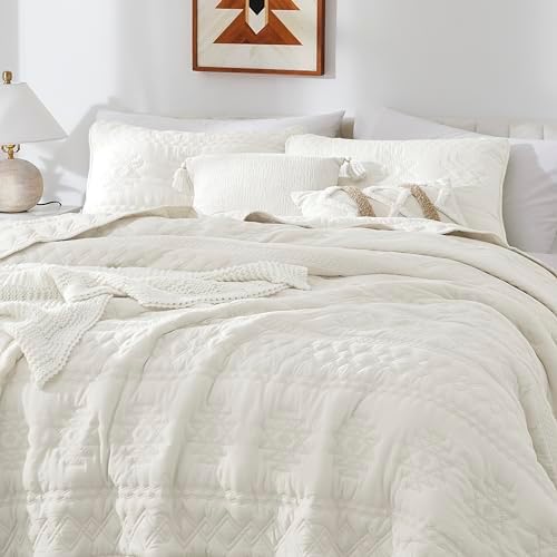WDCOZY Boho Ivory Twin Bedding Set with 1 Pillow Sham 1