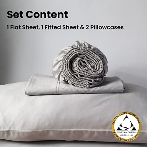 CEA Certified Giza Egyptian Cotton Sheet Set - California King Light Gray