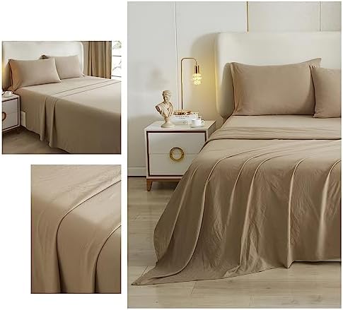 HighBuy Khaki Twin XL 3 Piece Sheet Set