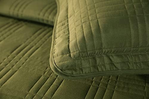 Chezmoi Collection Cypress Green Bedspread Set 3-Piece King Size